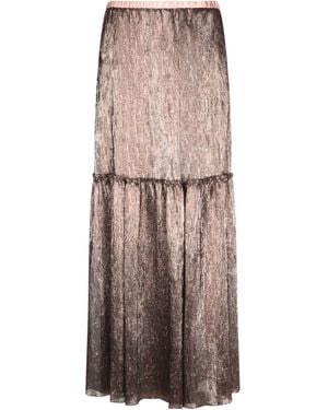 forte_forte Tiered Lamé Skirt - Brown