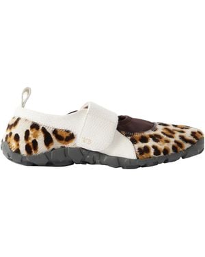 Wales Bonner Leather-Trimmed Leopard-Print Calf Hair Mary Jane Sneakers - Multicolor