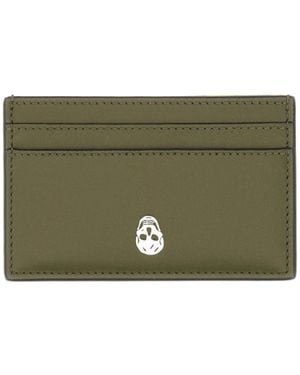 McQueen Skull Printed Card Holder - Green