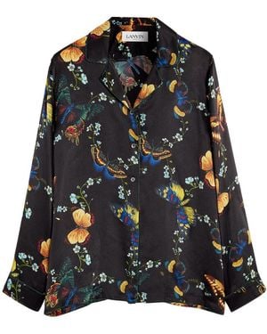 Lanvin Logo-Printed Shirt - Black