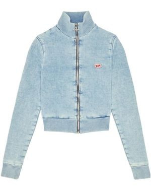 DIESEL Logo-Patch Cropped Jacket - Blue