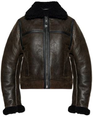 Samsøe & Samsøe Shearling-Collar Jacket - Black