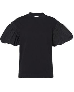 Patou Puff-Sleeve Cotton Jersey T-Shirt - Black
