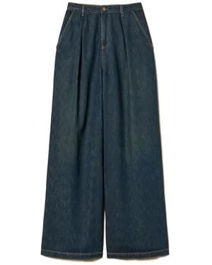 Twinset Wide Pleated Jeans - Blue