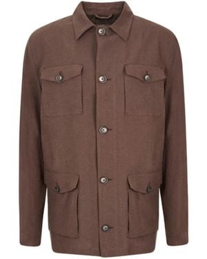 Herno Four-Pocket Shirt Jacket - Brown