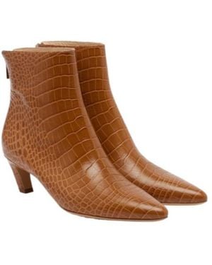 Gabriela Hearst Clayton Croc-Effect Leather Ankle Boots - Brown