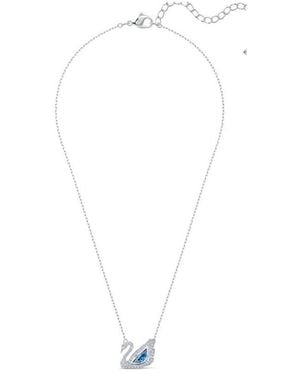Swarovski Crystal-Embellished Logo Pendant Chain - White