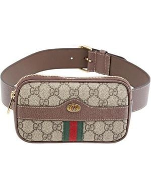 Gucci Emblem Printing Waist Bag - Brown