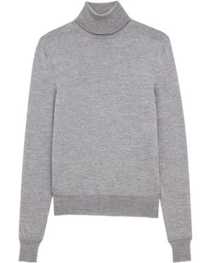 Saint Laurent Cassandre Turtleneck Long-Sleeved Jumper - Grey