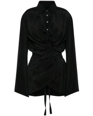 Maison Margiela Draped Front Shirt - Black