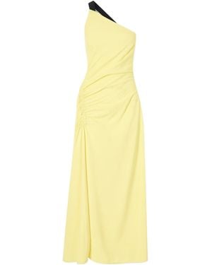 Proenza Schouler Sirena One-Shoulder Gathered Crepe Maxi Dress - Yellow