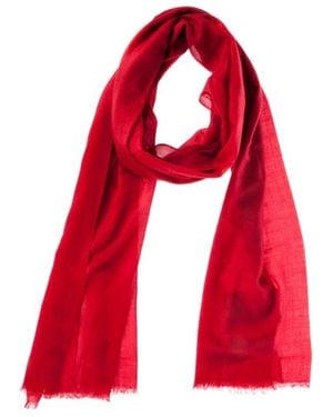 Armani Jeans Long Fringed Scarf - Red