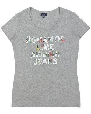 Armani Jeans Round-Necked Logo T-Shirt - Grey