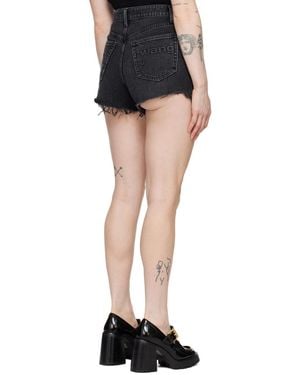Alexander Wang Frayed Edge Denim Shorts - Black