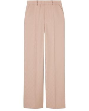 Gucci Allover Gg Motif Pleat Pants - Natural