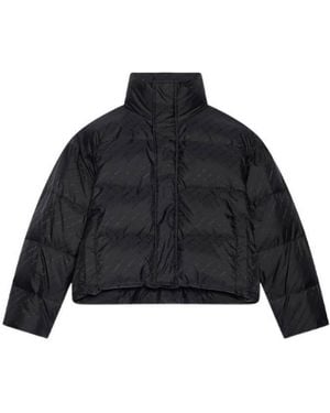 Balenciaga Piumino Allover Logo Bb Puffer Da Donna - Black