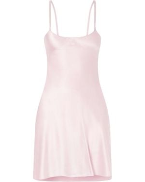 Courreges Silk-Satin Mini Dress - Pink