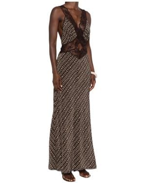 SIR. V-Neck Dress - Brown