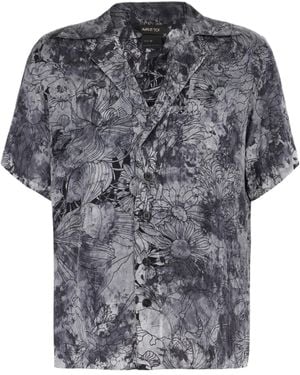 Avant Toi Floral-Print Shirt - Grey