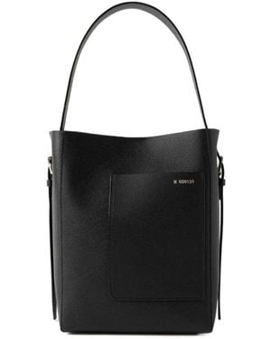 Valextra Open Top Mini Bucket Bag - Black