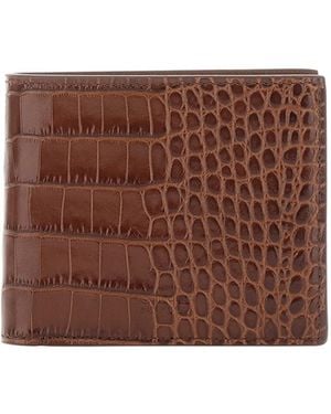Tom Ford Embossed Bifold Wallet - Brown