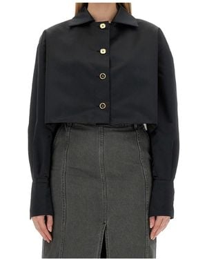 Patou Cropped Fit Buttoned Jacket - Black