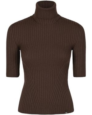 Herno Ribbed-Knit Turtleneck Sweater - Brown