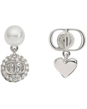 Dior Logo Earrings - White