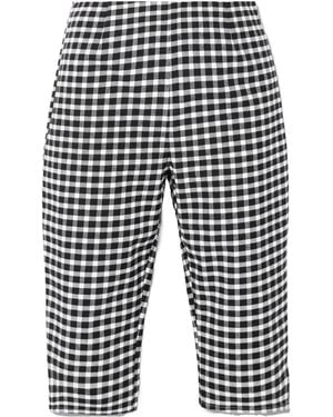 Posse Chiara Plaid Cropped Trousers - Blue