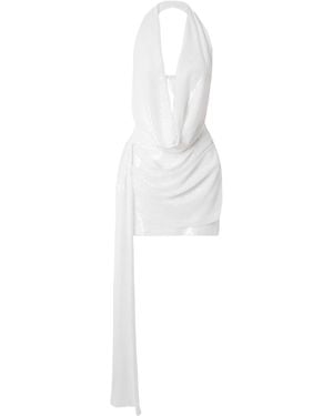 Alex Perry Sequined Crepe Mini Dress - White