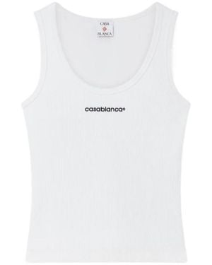 CASABLANCA Logo Tank Top - White