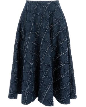 Stefano Mortari Wide Denim Skirt - Blue