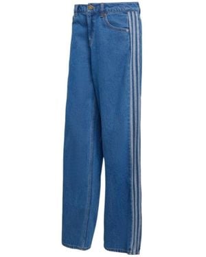 adidas Originals Adidas Side Stripe Straight-Leg Jeans - Blue