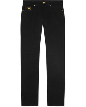 Versace Low-Rise Straight-Leg Jeans - Black