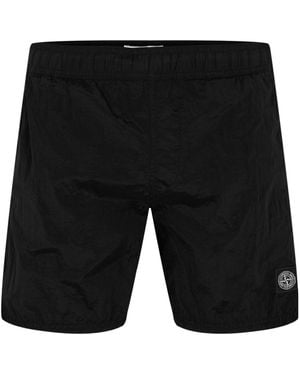 Stone Island Elastic Waist Casual Swim Shorts - Black