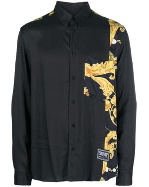 Versace Jeans Couture Couture Paisley-Printed Button-Up Shirt - Black