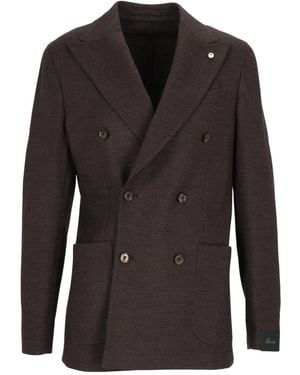Lubiam Double-Breasted Blazer - Black