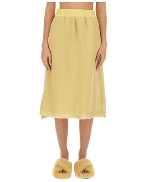 Jil Sander Elastic-Waist Flared Midi Skirt - Yellow
