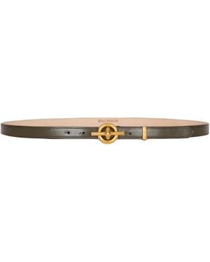Balmain Smooth Leather T-Bar Belt - White