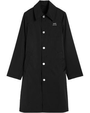 Ami Paris Technical Twill Raincoat - Black