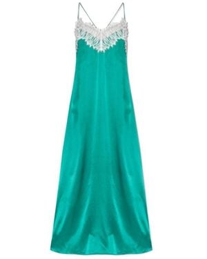 IRO Lace-Trimmed Silk Dress - Green