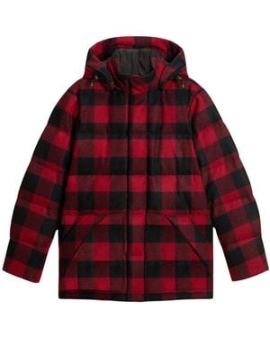 Woolrich Moon Check Puffer Jacket - Red