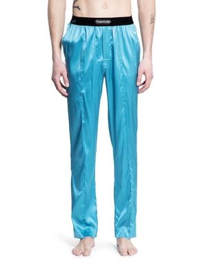 Tom Ford Logo-Waistband Pajamas - Blue
