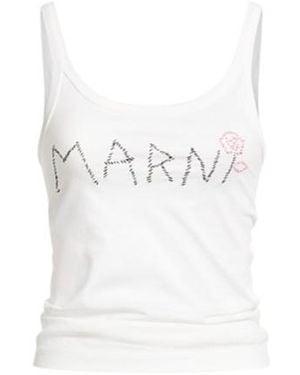Marni Sleeveless Solid-Color T-Shirt - White