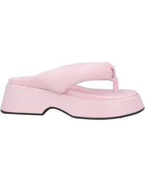 Ganni Simple Solid-Color Slide Sandals - Pink