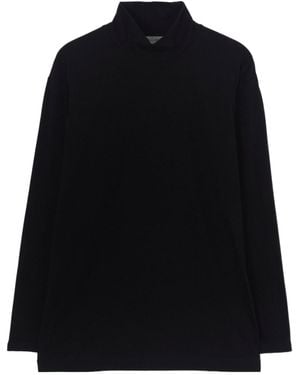Yohji Yamamoto Stand Collar Long-Sleeved T-Shirt - Black