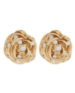 Magda Butrym Floral Embellished-Plated Earrings - Metallic