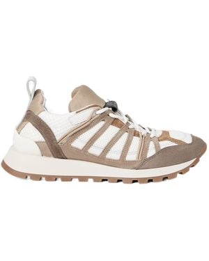Brunello Cucinelli Shiny Loop Detailed Runners - White