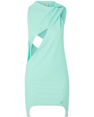 Courreges Cut-Out Gathered Mini Dress - Green