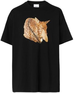 Burberry Printed Crewneck T-Shirt - Black